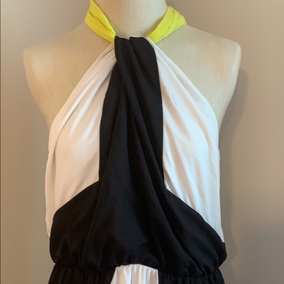 Chevron color block maxi with neon collar - Picture 3 of 11